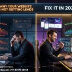 Website not getting leads showing before and after transformation with improved UI UX design and rising analytics