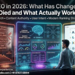 SEO trends in 2026 showing AI search, modern ranking strategies, and digital marketing analytics